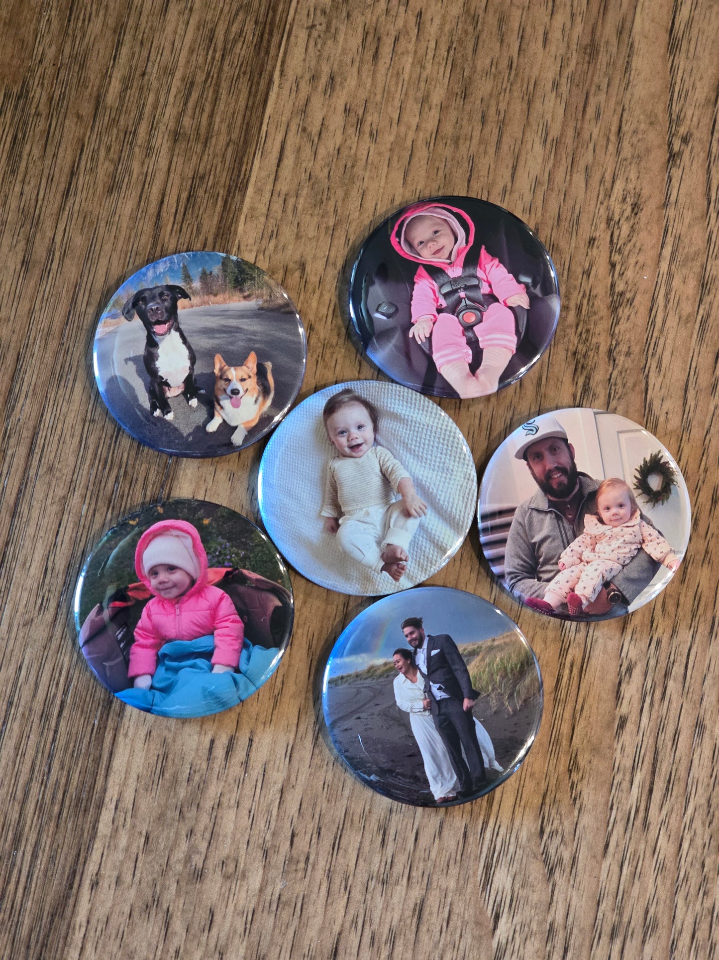 2.25" Round Custom Photo Magnets (Set of 6)
